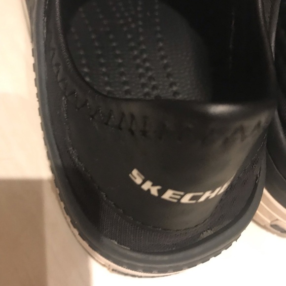 Skechers Guzman Steps Sneakers Black Rubber Slip On Shoes​​ - Picture 3 of 4